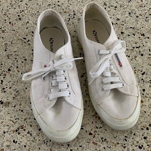 superga white canvas shoes size 7.5
